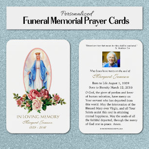 Virgen María Católica Funeral Memorial Tarjeta San