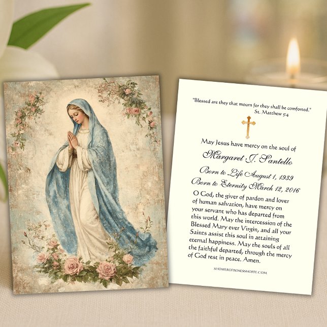Virgen María Católica Funeral Memorial Tarjeta San (Subido por el creador)