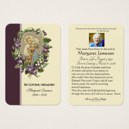 Virgen María Católica Funeral Memorial Tarjeta San
