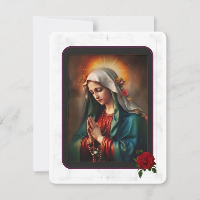 Virgen María Católica Funeral Memorial Tarjeta San (Anverso)
