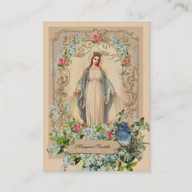 Virgen María Católica Funeral Memorial Tarjeta San (Anverso)