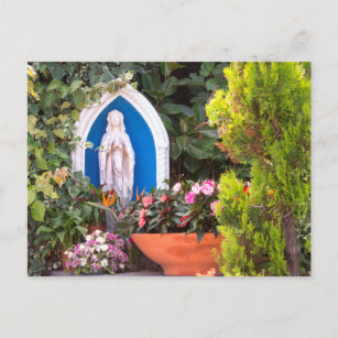 Virgen María con flores Capri Italia postal