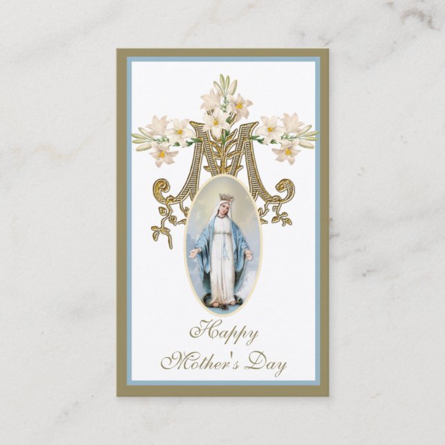 Virgen María Día de la Madre Rememoración Tarjeta  (Anverso)