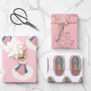 Virgen María, envuelto de papel de hoja plana de 3