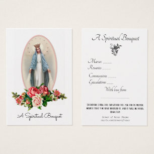 Virgen María Espiritual Bouquet Oración Santa Tarj