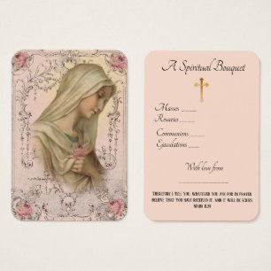 Virgen María Espiritual Bouquet Oración Santa Tarj