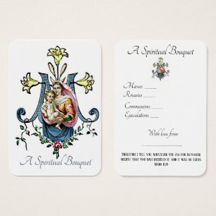 Virgen María Espiritual Bouquet Oración Santa Tarj