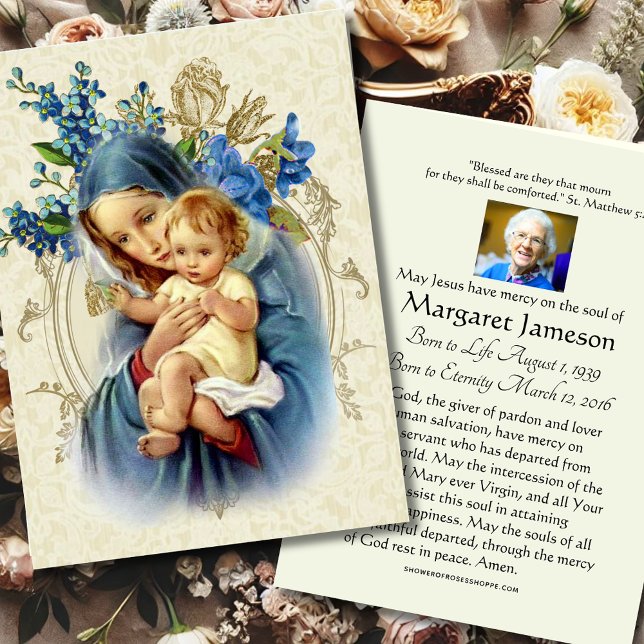 Virgen María Jesús Funeral Tarjeta conmemorativa d (Subido por el creador)