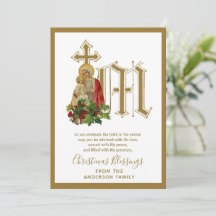Virgen María Jesús Navidad Religiosa Vintage