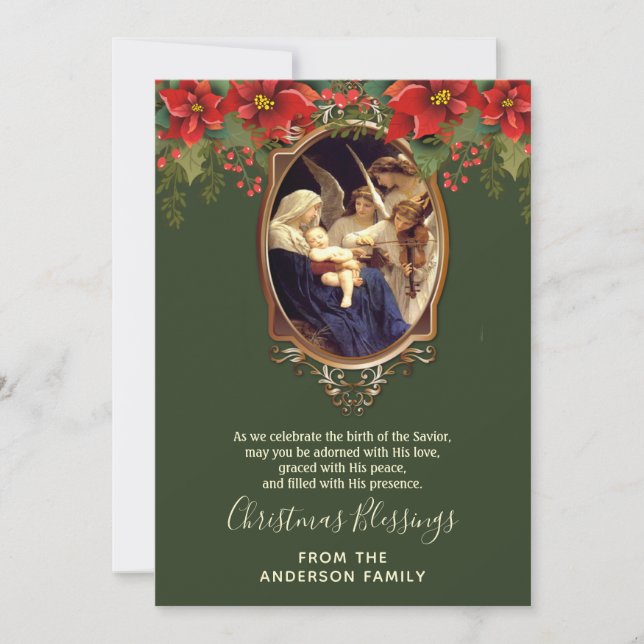 Virgen María Jesús Navidad Religiosa Vintage (Anverso)