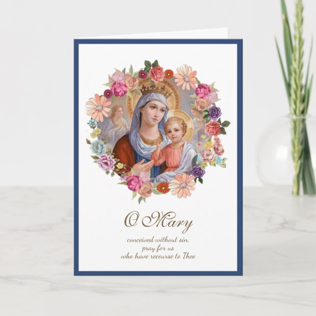 Virgen María Jesús Tarjeta de Día de la Madre Reli (Anverso)