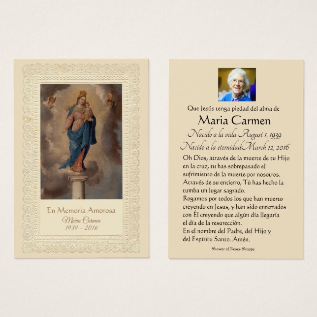 Virgen María Nuestra Señora del Pilar Español (Anverso y reverso)