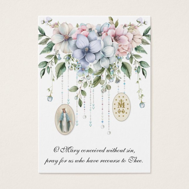 Virgen María Oración religiosa de memoria católica (Frente)