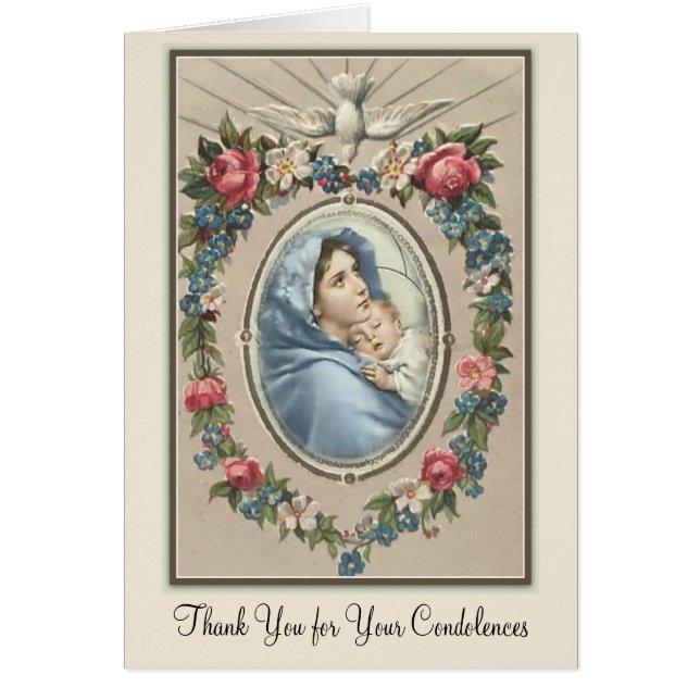 Virgen María  Tarjeta de agradecimiento por condol (Frente)