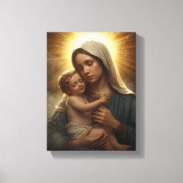 Virgen María y Niño Jesús Impresión en Lienzo Esti