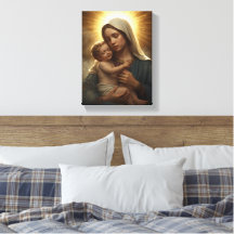 Virgen María y Niño Jesús Impresión en Lienzo Esti