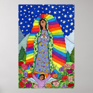 Virgen Radiante de Arte Folclórico Mexicano Guada