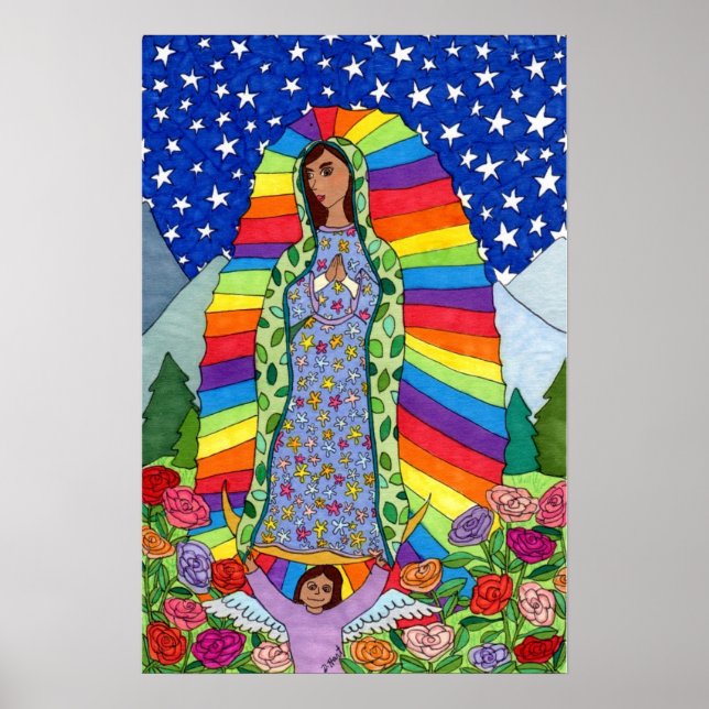Virgen Radiante de Arte Folclórico Mexicano Guadal (Frente)