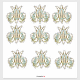 Virgen religiosa María Floral Elegante Pegatina Vi