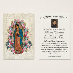 Virgen Religiosa María Guadalupe Funeral Católico