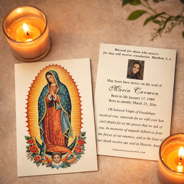 Virgen religiosa María Guadalupe Funeral Católico (Subido por el creador)