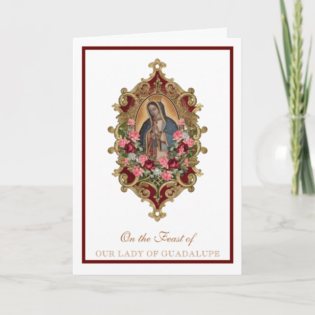 Virgen Religiosa María Guadalupe Tarjeta de Fiesta (Anverso)