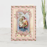 Virgen Religiosa María Jesús Tarjeta Vintage Catól