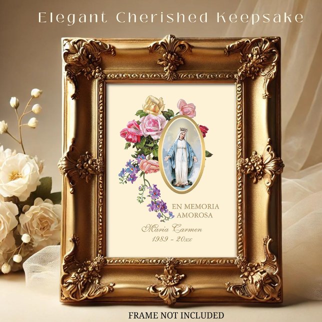 Virgen Religiosa María Oración Santa del Funeral E (A timeless keepsake with a to cherish and display for years to come.)