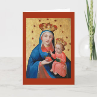 Virgen y bebé Jesús - tarjeta de Navidad