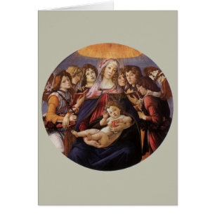 Virgen y Niño con Ángeles por Sandro Botticelli