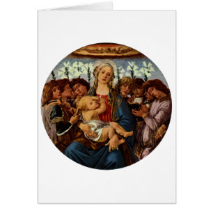 Virgen y Niño con ocho ángeles por Botticelli
