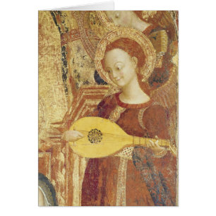 Virgen y niño Enthroned con seis ángeles