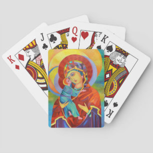 Virgin Mary and Child Nuestra Señora Jugando Carta
