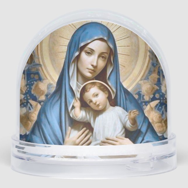 Virgin Mary and Christ Child in Soft Blues Golds (Reverso)