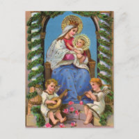 Virgin Mary Baby Jesus Vintage Postales navideñas