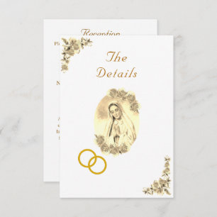 Virgin Mary Católica Sepia Boda Tarjeta de inscrip