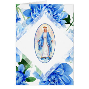 VIRGIN MARY   DÍA DE LA MADRE   BLUE DAHLIAS