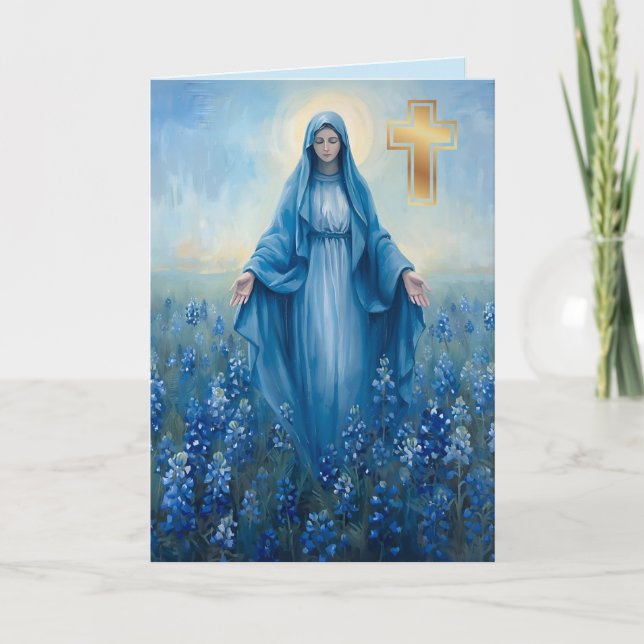 VIrgin Mary Floral Simpatía Tarjeta de felicitació (Anverso)