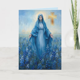 VIrgin Mary Floral Simpatía Tarjeta de felicitació