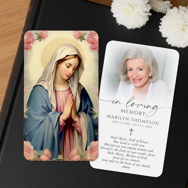 Virgin Mary Hail Mary Photo Memorial Prayer Cards (Subido por el creador)