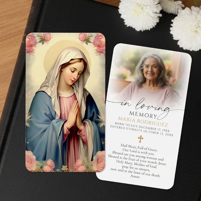 Virgin Mary In Loving Memory Sympathy Prayer Cards (Subido por el creador)