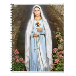 Virgin Mary rezando cuaderno