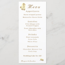 Virgin Mary Sepia Menú Boda católico