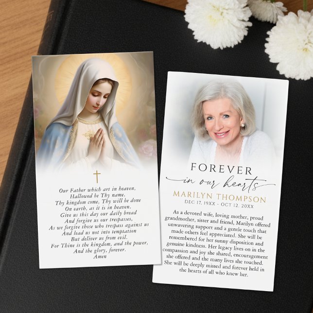 Virgin Mary The Lord's Prayer Photo Sympathy Cards (Subido por el creador)