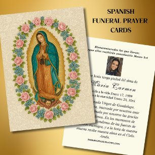 Virgin México Guadalupe Oración Funeral Española