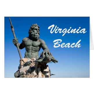 Virginia Beach Poseidon Statua w White Text