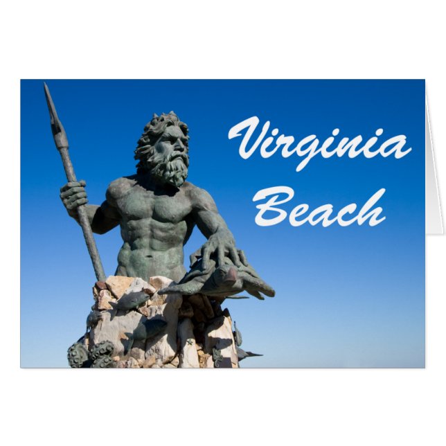 Virginia Beach Poseidon Statua w White Text (Anverso (Horizontal))