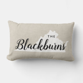 Virginia Family Monogram State Cojín decorativo