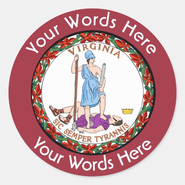 Virginia Great Seal Personalizado Pegatina (Anverso)