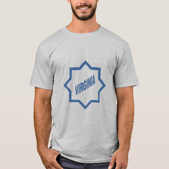 VIRGINIA gris de camiseta básica para hombres (Anverso)